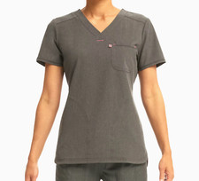 Scrubstar Womens Stretch V Neck Henley Scrub Top Size Medium