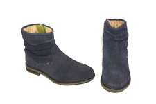 Moshulu Pipistrelle navy blue suede zip up ankle boots UK 4. EU 37.