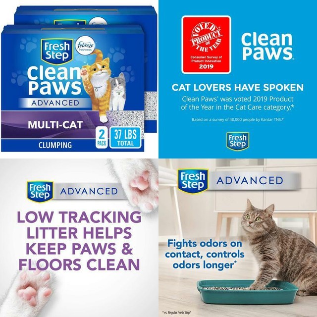 fresh step clean paws unscented clumping cat litter