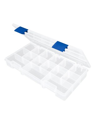 BLUEWING Clear Fishing Tackle Boxes with Adjustable Dividers US Seller