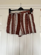 Womens Apricot Neutral Aztec Print Striped Shorts Size 12 No Tags But Never Worn