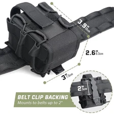 Double Handcuff Pouch ASP Handcuff Case Fits Vest Molle Hand Cuff for Duty Belt