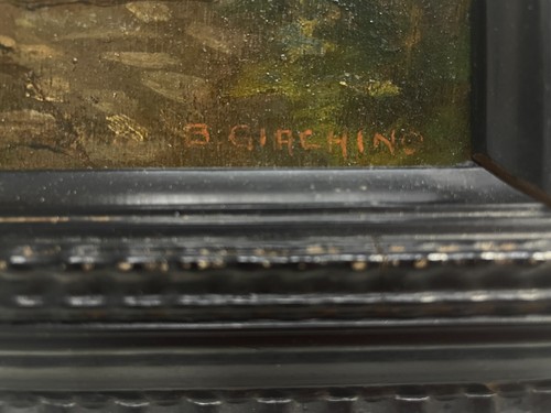 ANTICO DIPINTO OLIO SCENA VITA QUOTIDIANA DONNA che CUCE CORNICE GUILLOCHE '30 - Foto 3 di 15