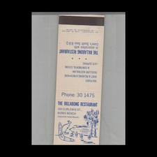 Matchbook Cover The Billabong Restaurant Bondi Beach Australia