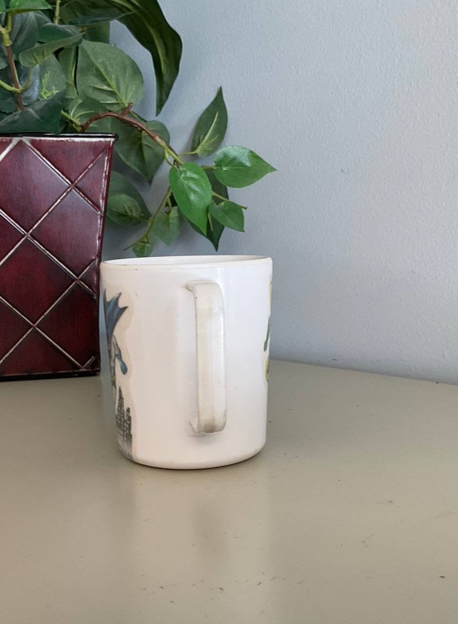 VINTAGE Nat Per Pub BATMAN & ROBIN Milk Glass Mug