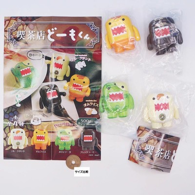 Cafe Domo-kun SO-TA Complete Set of 4 Figures + Bonus, Gachapon Capsule Toy New