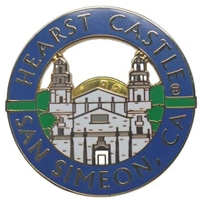 Hearst Castle San Simeon CA Souvenir Enamel Pin Gold-Tone Hat Lapel #J-6