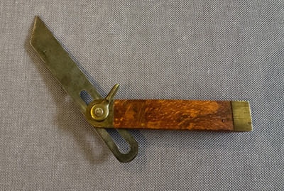 Antique Rosewood, Brass & Carbon Steel 6'' Sliding T Bevel Square Tool Unbranded