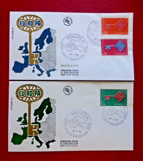 2 FDC 1er JOUR : EUROPA 1968 MONACO