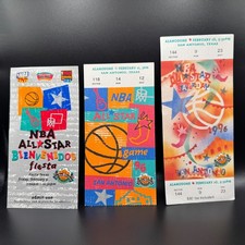 LOT (3) 1996 NBA ALL-STAR GAME TICKET, DUNK CONTEST - MICHAEL JORDAN MVP