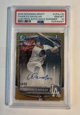 2025 Bowman Draft - Chrome Prospect Autographs Charles Davalan #CPA-CD Gold...