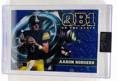 2026 Wild Card QB1 On The Clock Aaron Rodgers Kaleidoscope Blue Gold 1/1