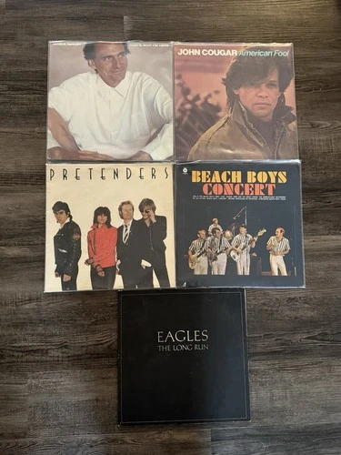 Lot of 5 Vinyl Records Rock 70/80s Eagles Taylor Cougar Pretenders Beach Boys