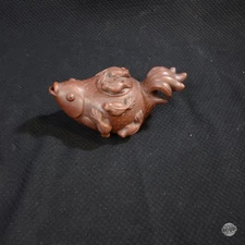 Chinese Yixing Red Ware Koi Carp Design Teapot