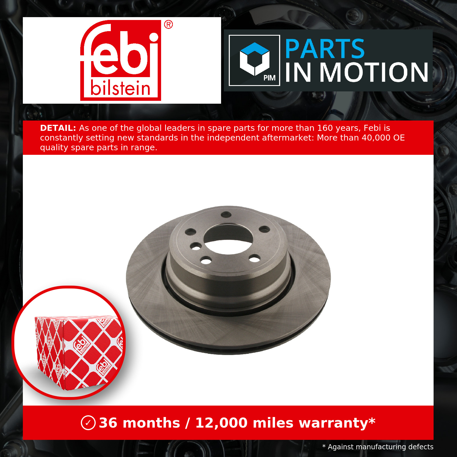 2x Brake Discs Pair Vented Rear 324mm 36216 Febi Set 34216756849 Quality New