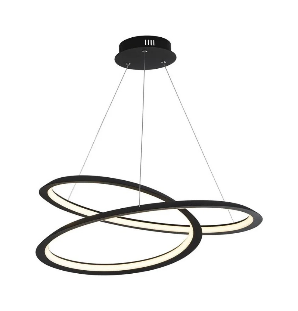 Ceiling Light Black Swirl II LED Matt Searchlight 51871-1BK