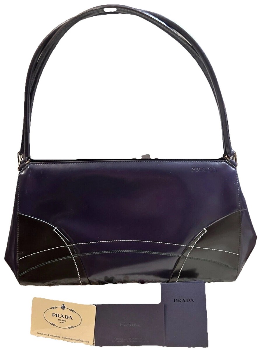 バッグ 90s prada patent leather bag Authentic Vintage Prada Purple Patent Leather Hand Bag Purse | eBay
