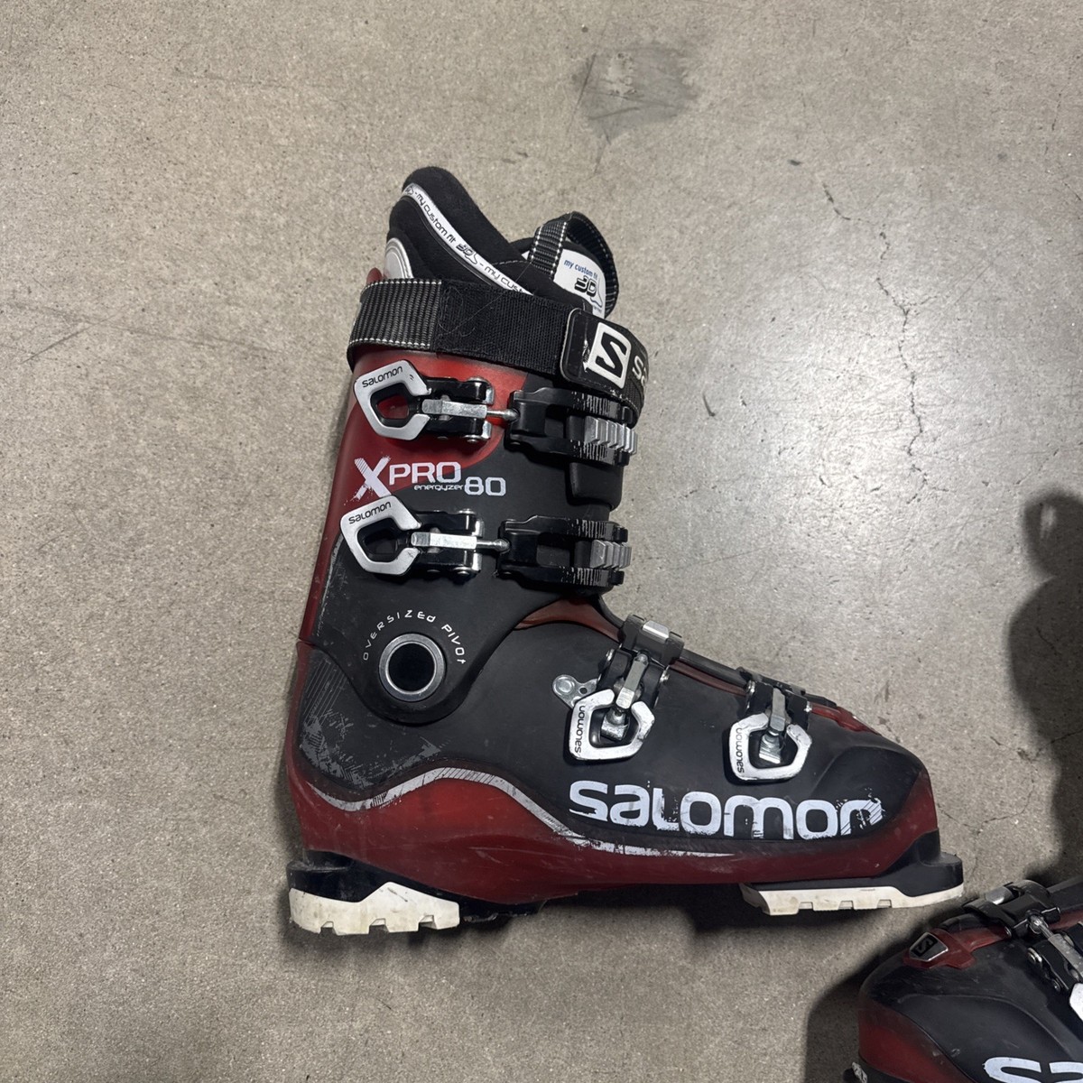 Salomon X Pro 80 Energyzer Men's Ski Boots Size 28.5 Black Red