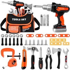 Toddler Tool Set with Portable Bag, Kids Tool Sets with Electric Drill Toy, B...