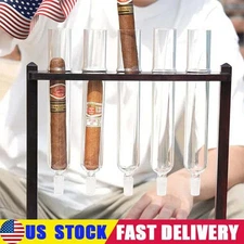 Cigar Humidor Aroma Diffuser with Wood Stand & Glass Tube Set Flavor Infuser