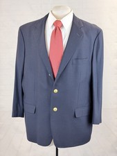 Loro Piana Carracci Italy Mens Navy Blue Super 110s Wool Blazer 46R Athletic Fit