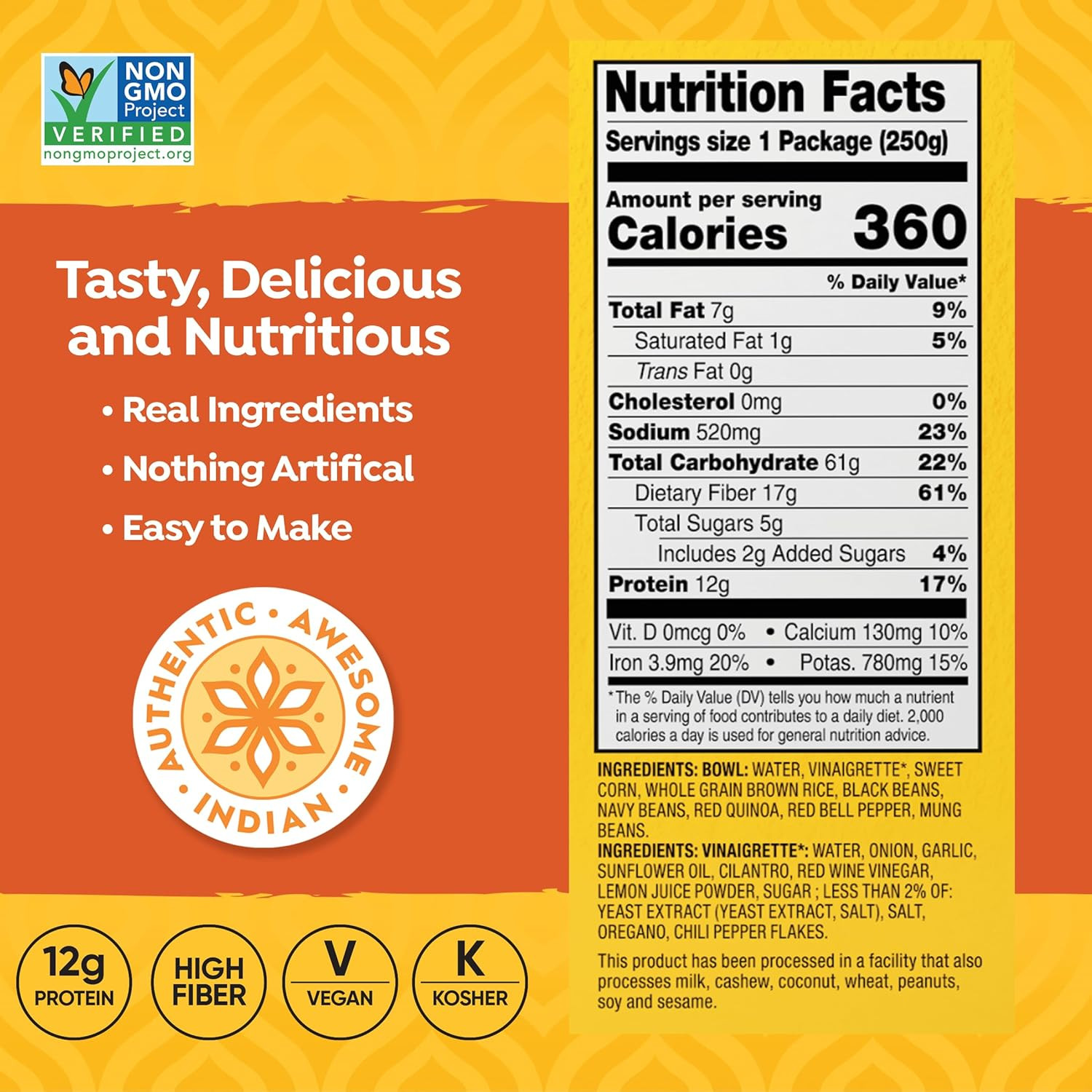 TASTY BITE Mexican Protein Bowl, 8.8 Ounce, Pack of 6, Ready to Eat, Microwaveab