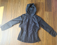 Champion Women s Black Hooded Full Zip Windbreaker Jacket Mid-Length XS