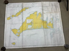 1965 Nautical Chart MARTHA'S VINEYARD  43.5" x 35.75"  Coast & Geodetic Survey