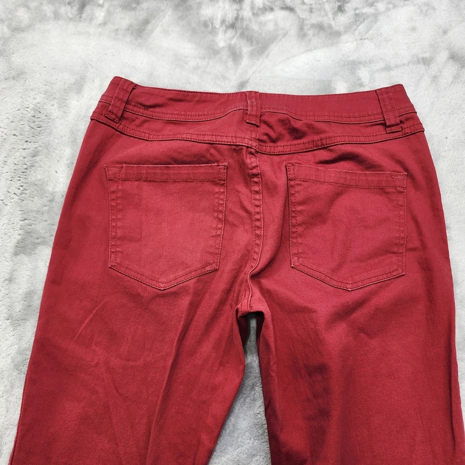 Pantalones de mezclilla INC para mujer 6 rojos tiro bajo pierna ajustada calce regular elástico denim informal Foto 4 de 4