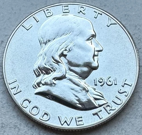 1961 Proof Franklin Half Dollar 90% Silver-INV#8455