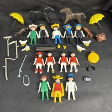 Playmobil Action Figures lot with many accessories some from 1974 horse Cowboy