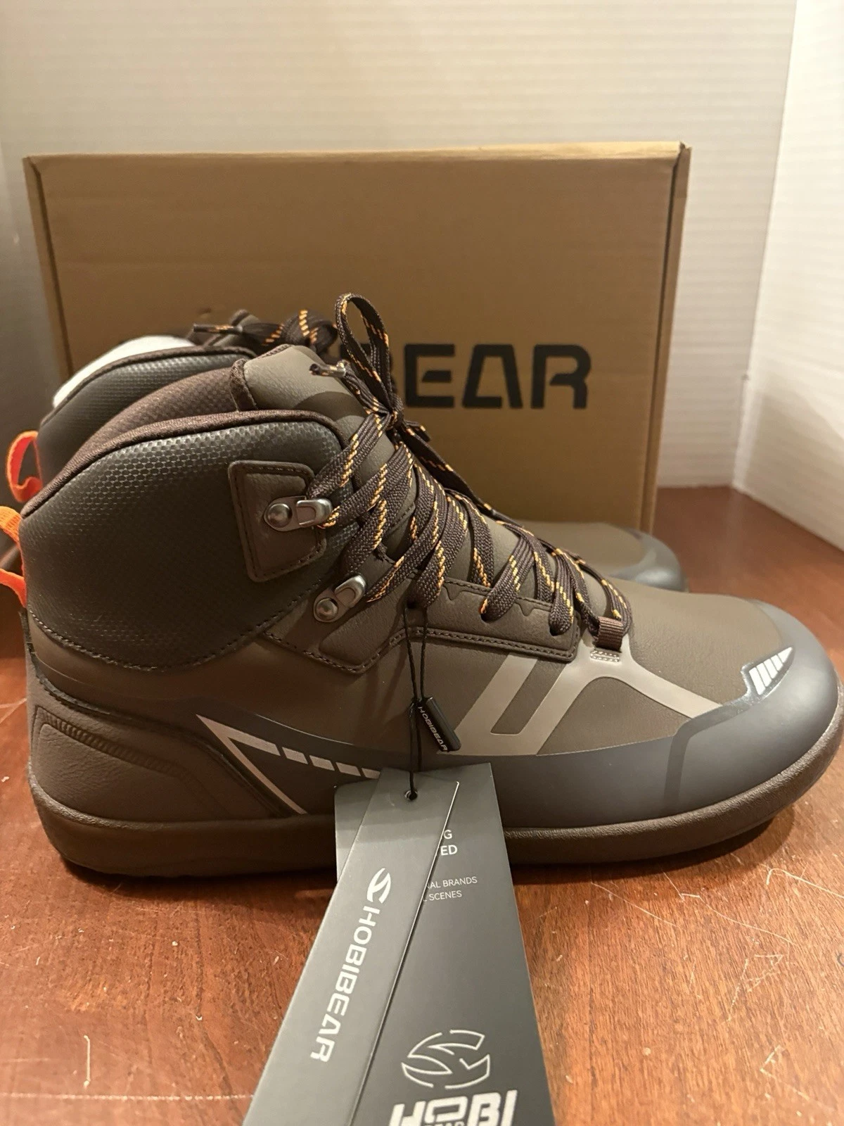 Hobibear Men’s 8 US Barefoot Minimalist Brown/Orange Boots NIB, New EU 41