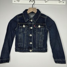 Levi's Denim Jacket Rhinestone Buttons Girls 7 Small Bling Trucker Classic Blue