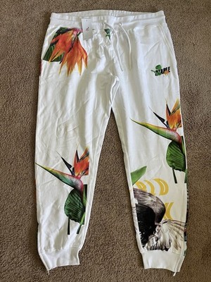 Staple Mens Jogger Sweatpants New Defects White Floral Sz 3XL XXXL 2101B6418