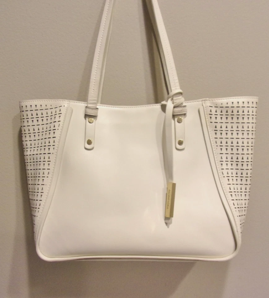 Vince Camuto White Smooth & Perforated Genuine leather Tote Shoulder Handbag - Image 4 of 4