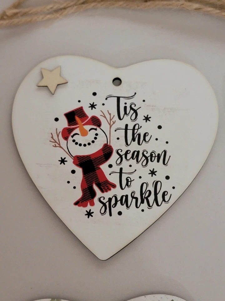 Lote de 8 enfeites de madeira para presentear ensinando amigos livros amor NOVO - Imagem 2 de 4