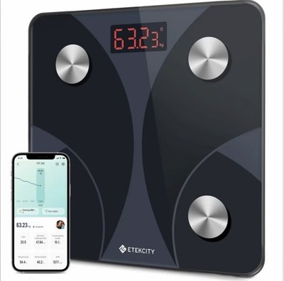 Etekcity Personenwaage Körperfettwaage 180kg/0,05kg, Waage Personen mit APP