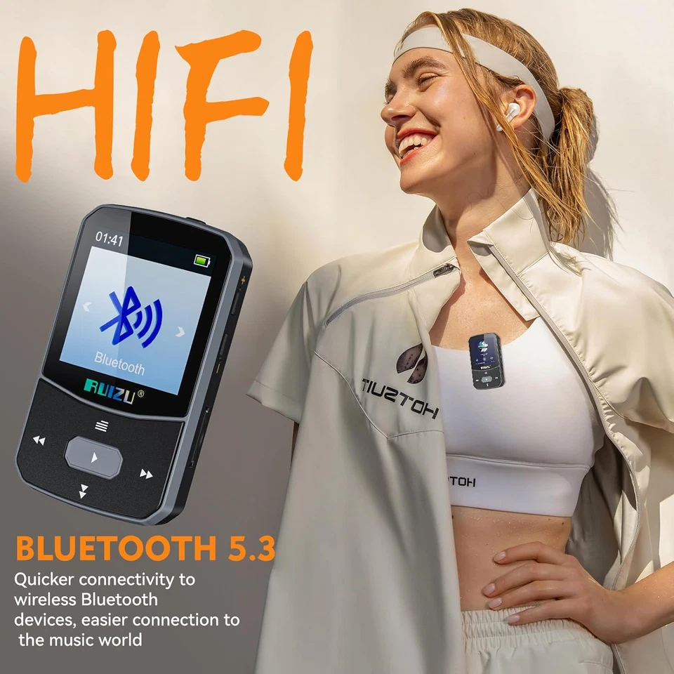 64GB Clip Reproductor MP3 Deportivo Bluetooth 5.3,Hifi MP3 Player Portátil Sin P - Imagen 4 de 4