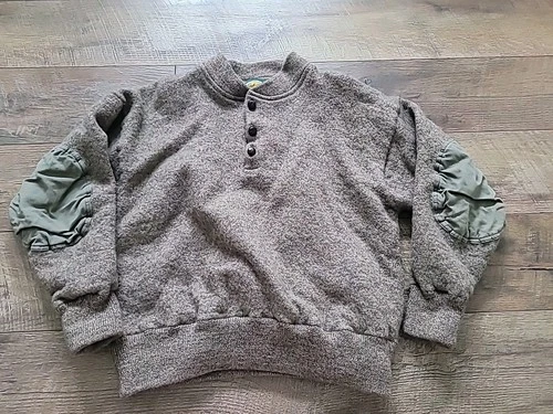 Vintage Cabelas Sweater Womens XL Wool Henley Windstopper Tan