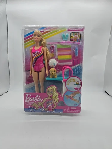 Blonde Swim N Dive Malibu Barbie Doll and Dog Playset Dreamhouse Adventures - Picture 2 of 4