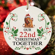 Our 22nd Christmas Together Ornament Funny Lion Couple 22 Year Anniversary Gift