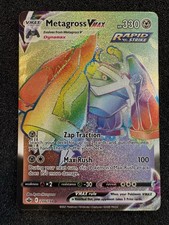 Metagross VMAX 208/198 Secret Rare Rainbow Holo Chilling Reign Pokemon Card NM