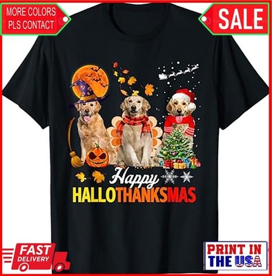 Cute Labrador Retriever Happy Hallothanksmas, Dog Xmas T-Shirt