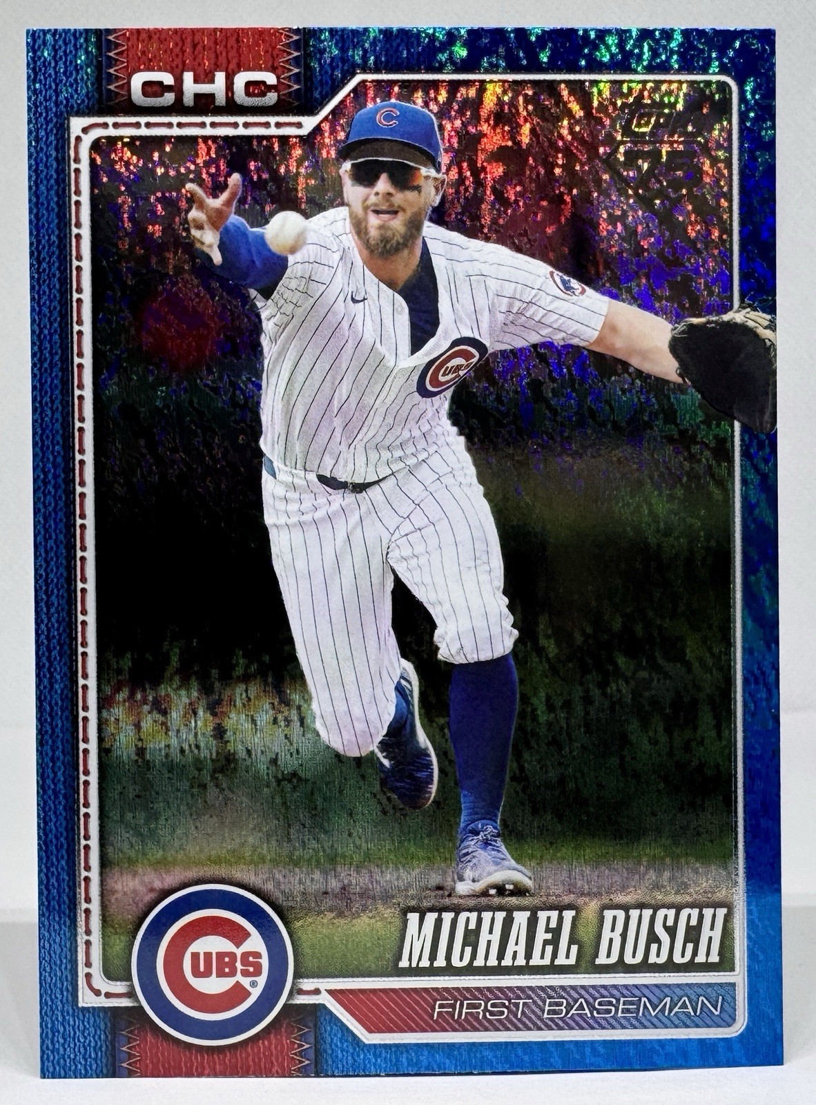 Michael Busch #348  2026 Topps Series 1 Blue Holo Foil /150 SP #’d Color Match