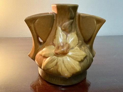 Rare Vintage Original Roseville Clematis Flower Frog Three Section #50