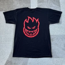 Spitfire Wheels Bighead Logo Graphic T Shirt Black Mens M Skater Surfer Grunge