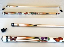 Paul Mottey pool, billiard cue - one of a kind, Scrimshawed by Salmon Rashidi