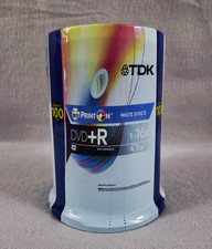 TDK DVD R 1-16x Print On White Media Discs 100 Pack Spindle 4.7GB NEW