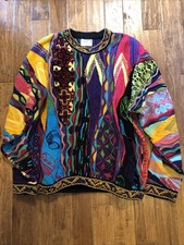 Vintage Coogi Sweater Xl Rare Design Crosses Great Colors