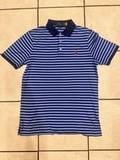 Polo by Ralph Lauren Navy  Light Blue Striped Polo Shirt Size Small